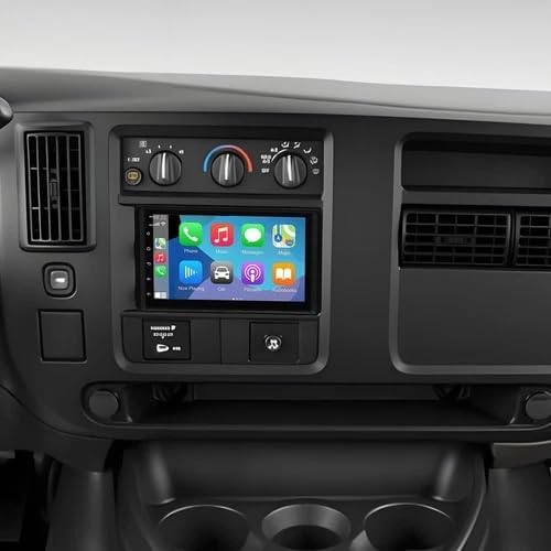 Car Stereo Radio Compatible for Express Van (2008-2011) with Carplay Android Auto GPS Navigation 10.1in Touchscreen Car Radio Player with Bluetooth WiFi FM/RDS SWC Mirror Link + Backup Camera