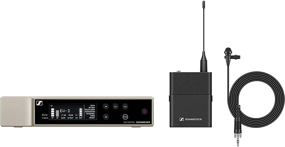 Sennheiser EW-D ME2 Set Digital Wireless Omni Lavalier Microphone System (R4-9: 552 to 607 MHz) Bundle with Auray WSB-1S Carrying Bag and XLR-XLR Cable