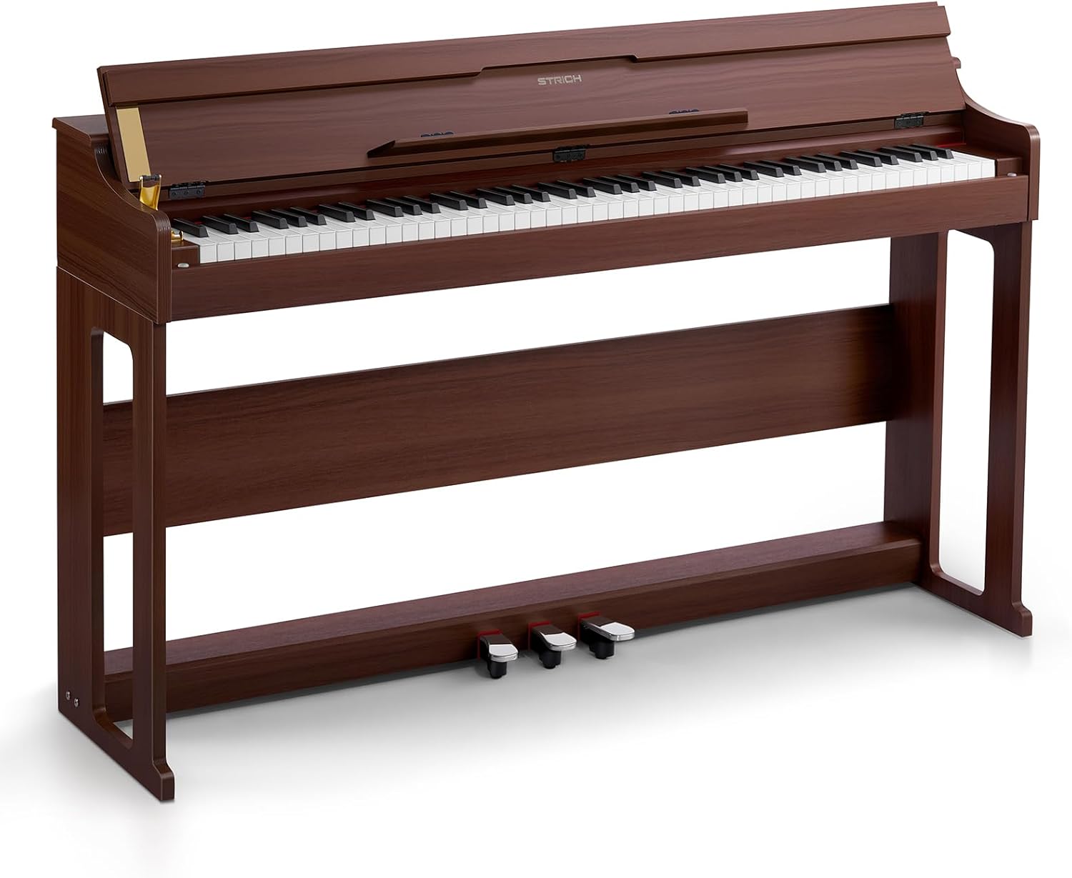 STRICH 88 Keys Digital Piano, Hammer-Action Fully Weighted Keyboard, Cover Designed Electric Piano Keyboard with Furniture Stand, Headphones, Three Pedal, Brown, SDP-400