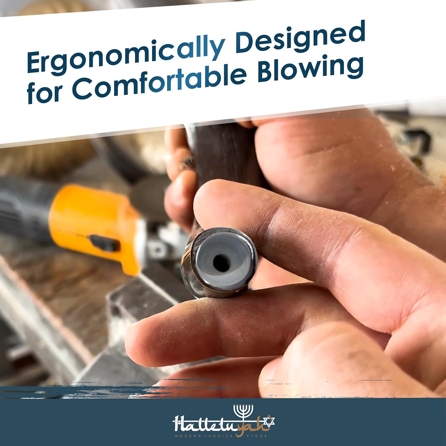 HalleluYAH Original Kosher Half-Polished Kudu Shofar From ISRAEL