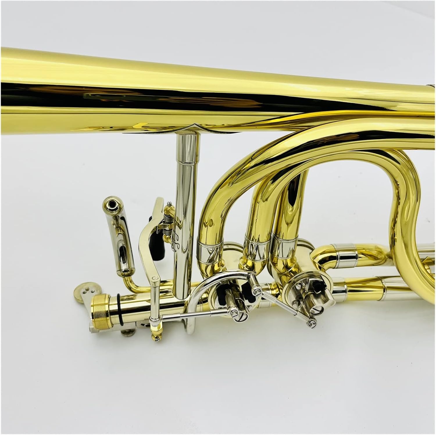 TSTS Double-Piston Trombone Bb/f Brass Plated Professional Musical Instrument Beginner Trombone