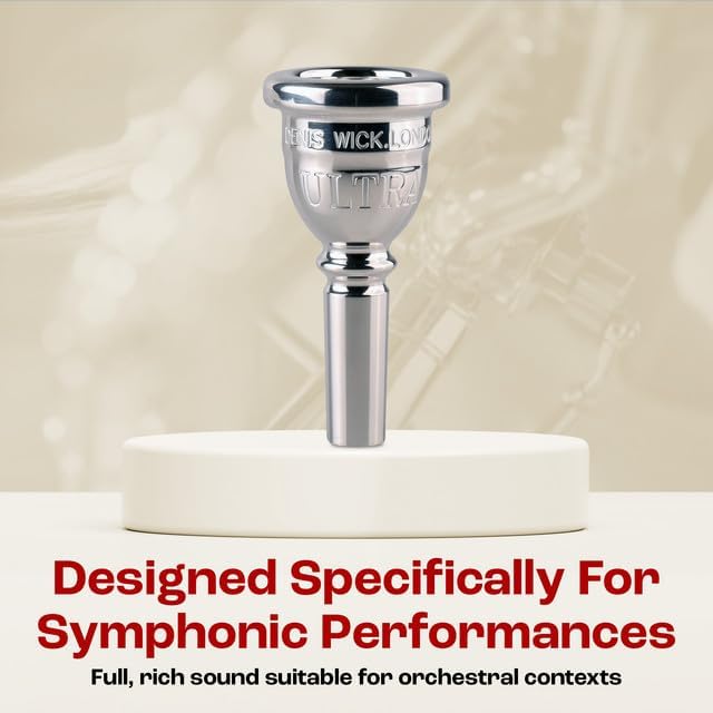 Denis Wick Steven Mead Ultra Euphonium Mouthpiece Silver Plated, 5880E-SM3U - V-Type Backbore for Balanced Airflow & Tone - Large Shank Euphonium Accessories for Easy Articulation -26.40 x 6.3 x 7.4mm