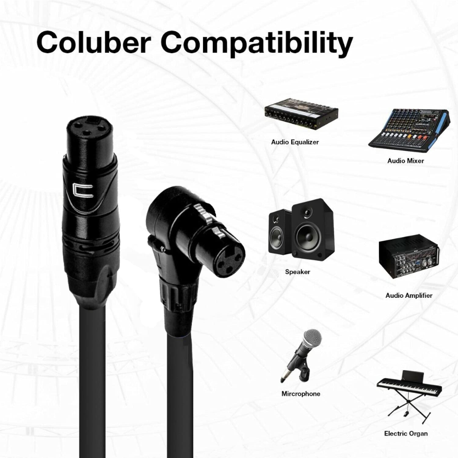 Balanced XLR Cable Female to Right Angle XLR Female - 150 Feet Black - Pro 3-Pin Microphone Connector for Powered Speakers, Audio Interface or Mixer for Live Performance & Recording