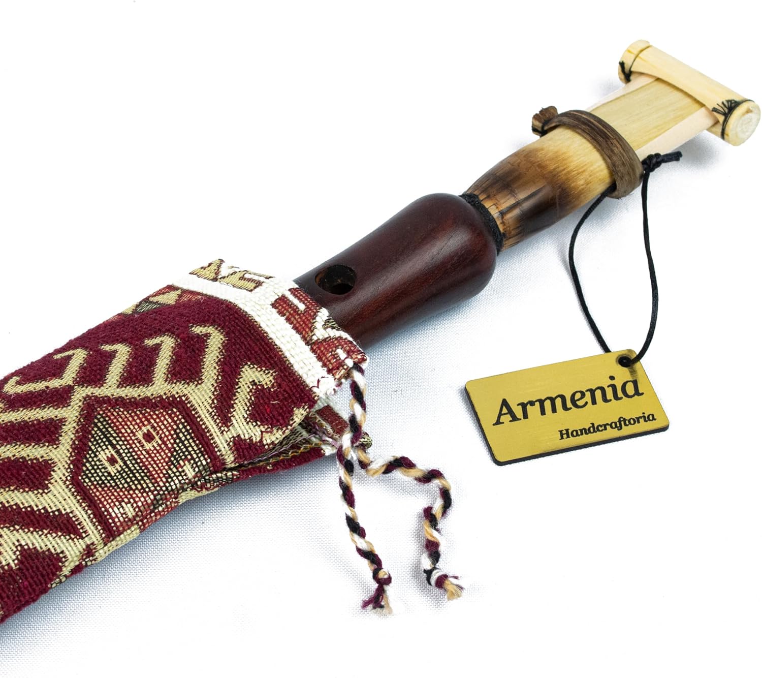 ARMENIAN DUDUK handmade from ARMENIA engraved eternity sign and Hayastan on it - Oboe Balaban Woodwind Instrument Apricot Wood - Playing Instruction - Gift National case