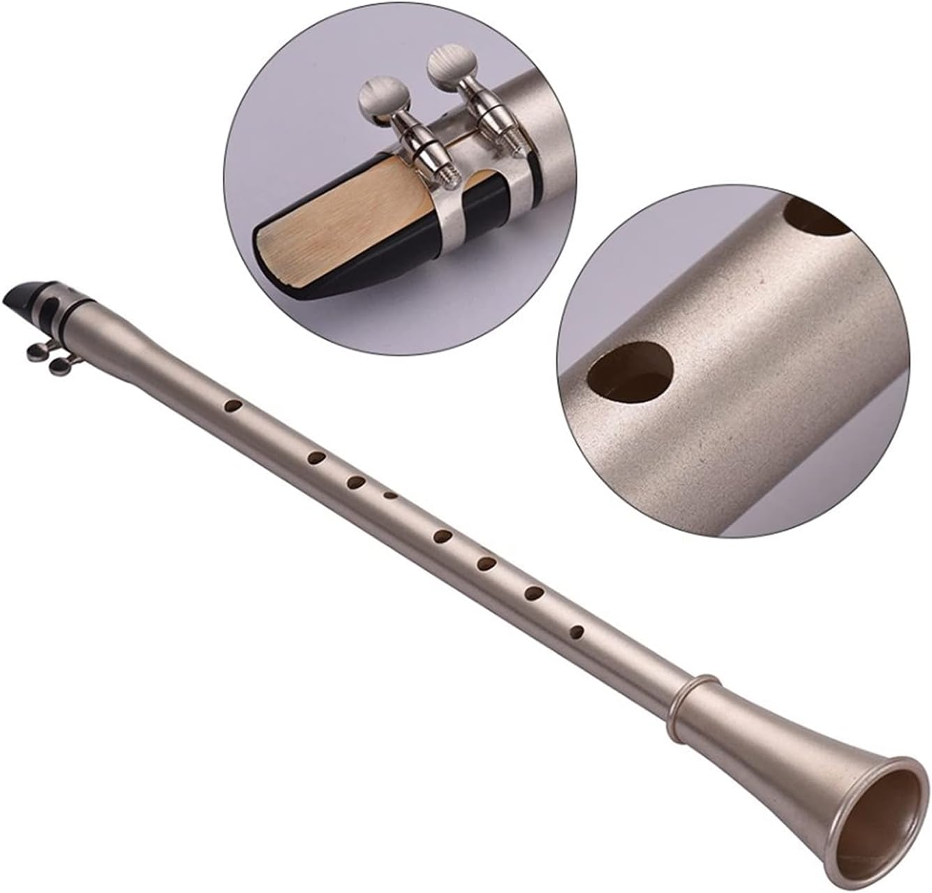 Sax Beginners Kit Bb Key Mini Clarinet Sax Compact Clarinet Saxophone ABS Material Musical Wind Instrument for Beginners with Carry Bag Wind Instrument (Color : Bb Key)