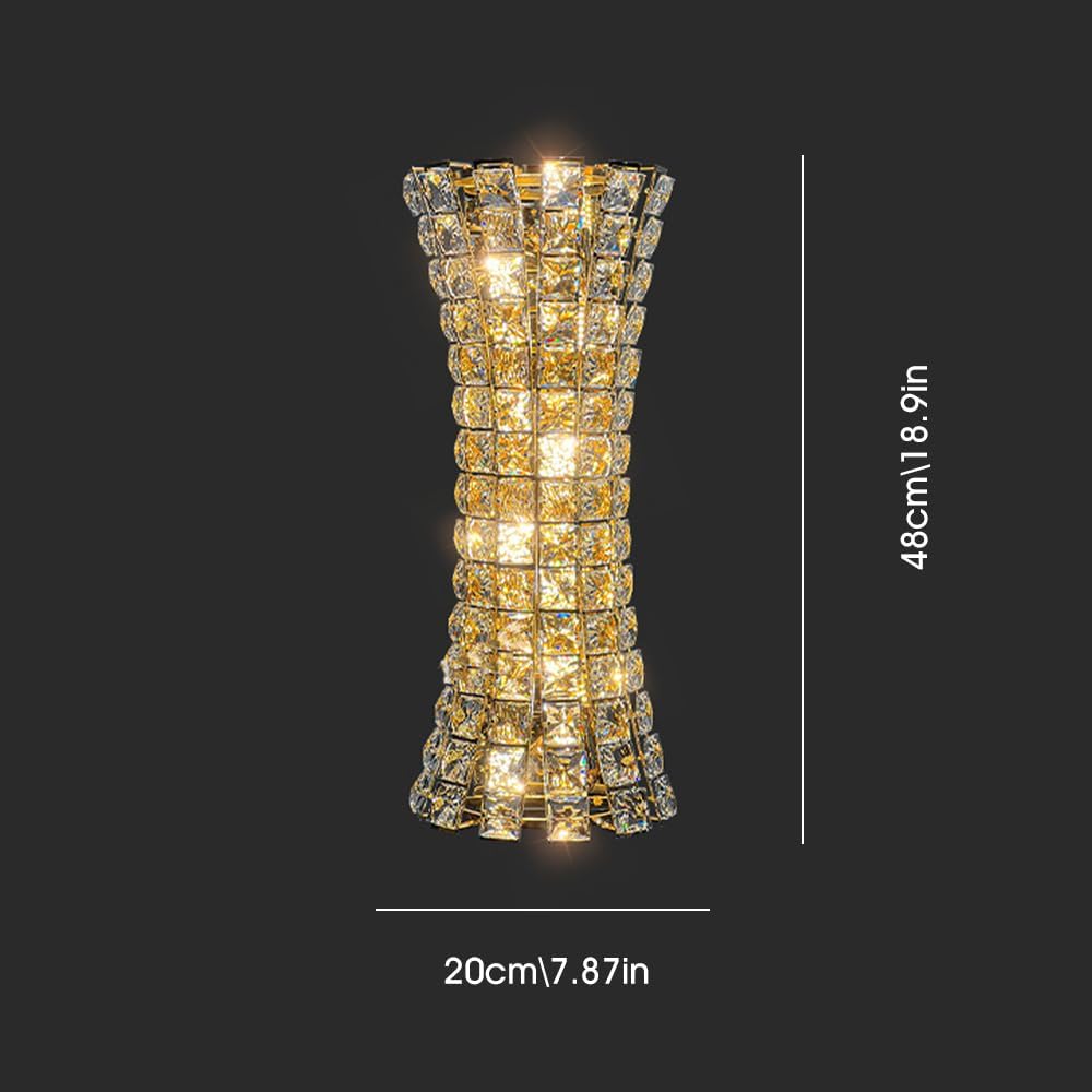 Modern Crystal Wall Sconces, Gold Wall Light Fixtures, Luxury Indoor Wall Lamp, Crystal Vanity Wall Mount Lamps, Wall Lighting for Living Room Bedroom Bedside Hallway Stairway Doorway Mirro