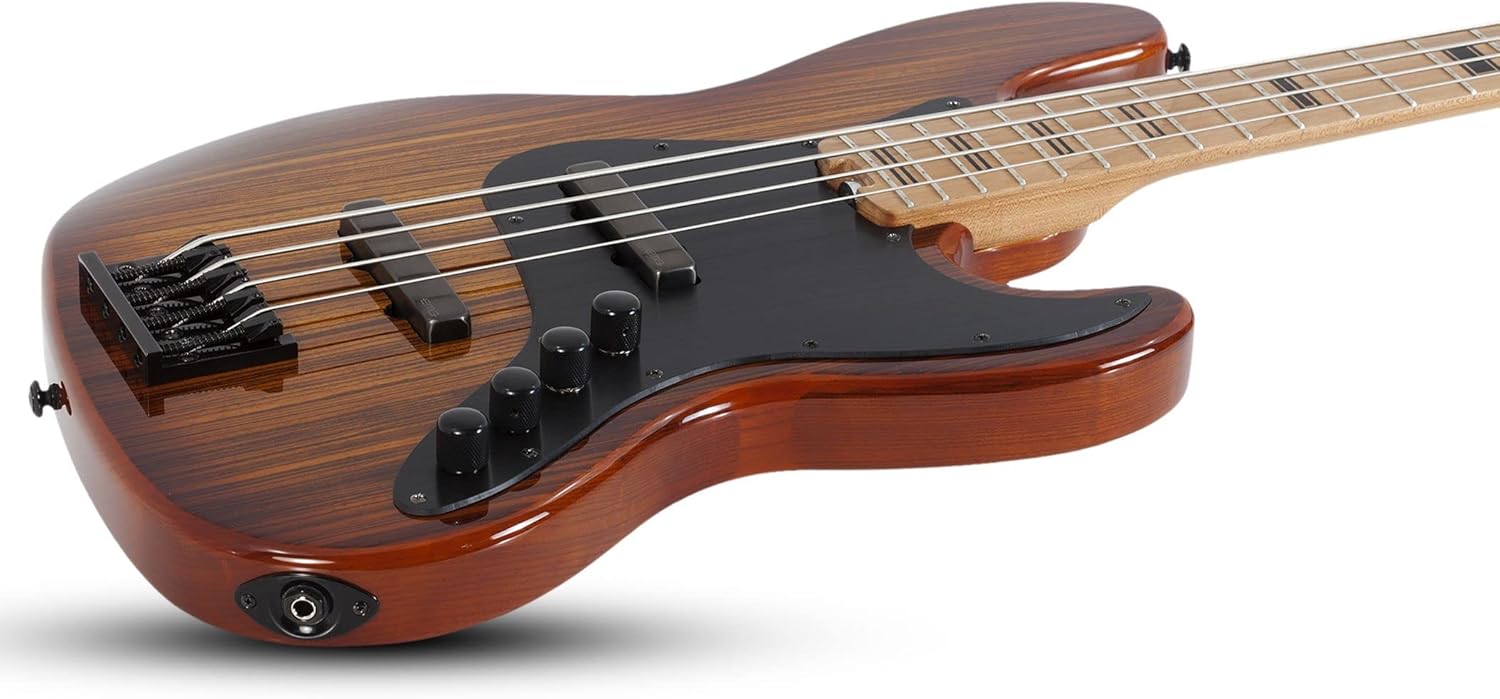 Schecter J-4 Exotic Bass Guitar, Faded Vintage Sunburst