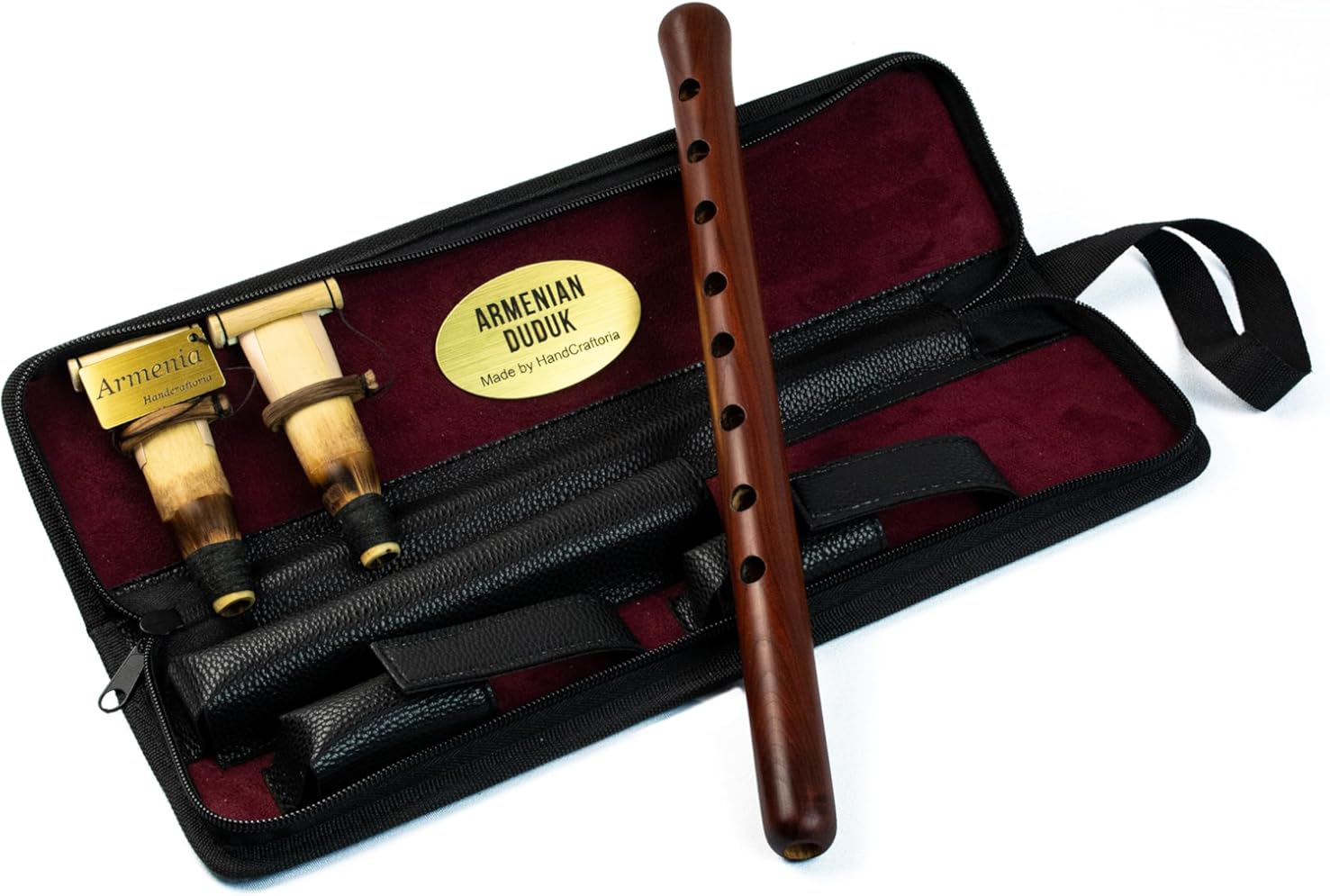 Armenian duduk instrument from Apricot wood with Eco-leather case