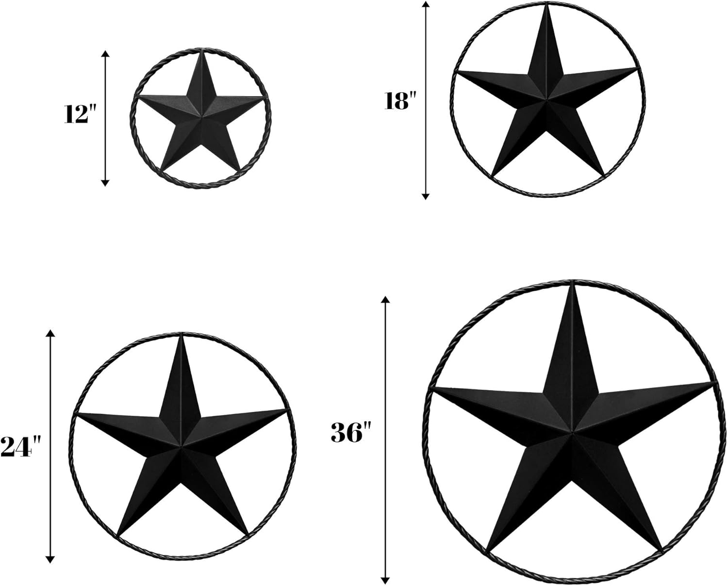Dark Bronze Barn Star – Metal Stars for Outside, Texas Star Metal Wall Décor for House, Iron Rustic Vintage Decoration, Western Country Home Farmhouse Wall Art Outdoor Decorations (18