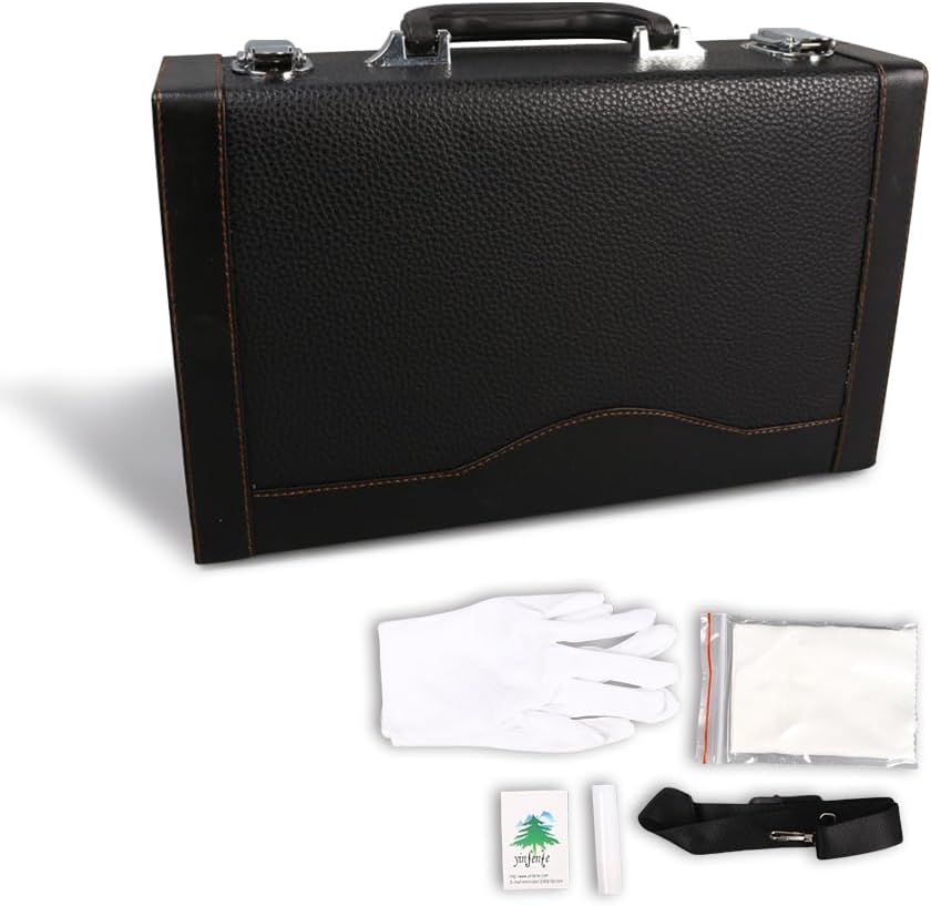 C-Flat Clarinet Silver Nickel Keys Woodwind Band & Orchestra Musical Instruments for Beginners Includes Case& Cleaning Kit Silver keys Orchestra Musical Instruments (01)