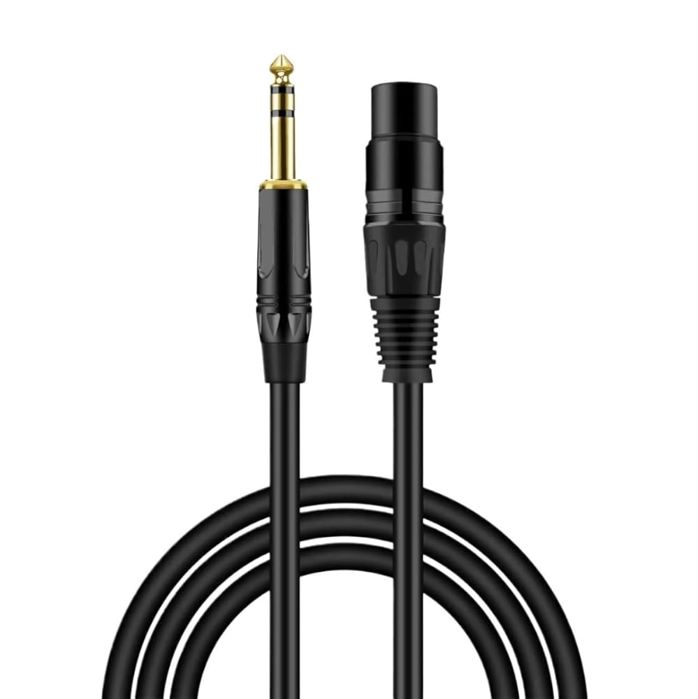 Balanced Microphone Cable XLR Aux Cable Ja-ck TRS 6.35 mm/6.5 mm Male to XLR Female Mic Cord for Mixer Stereo Amplifier(Black-6.35 to Female,15m)