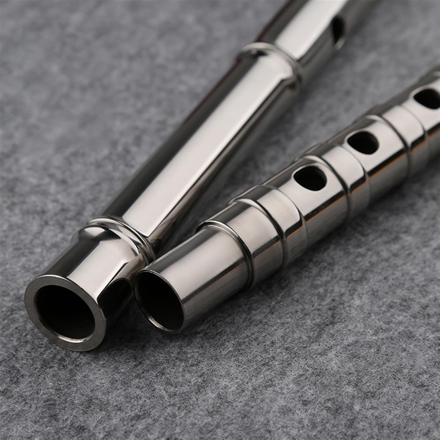 Bamboo flute, Titanium Alloy Flute Two-section Professional Bamboo Section Playing Thickened Bamboo Dizi Musical Instrument Beginners bamboo flute(F Key)