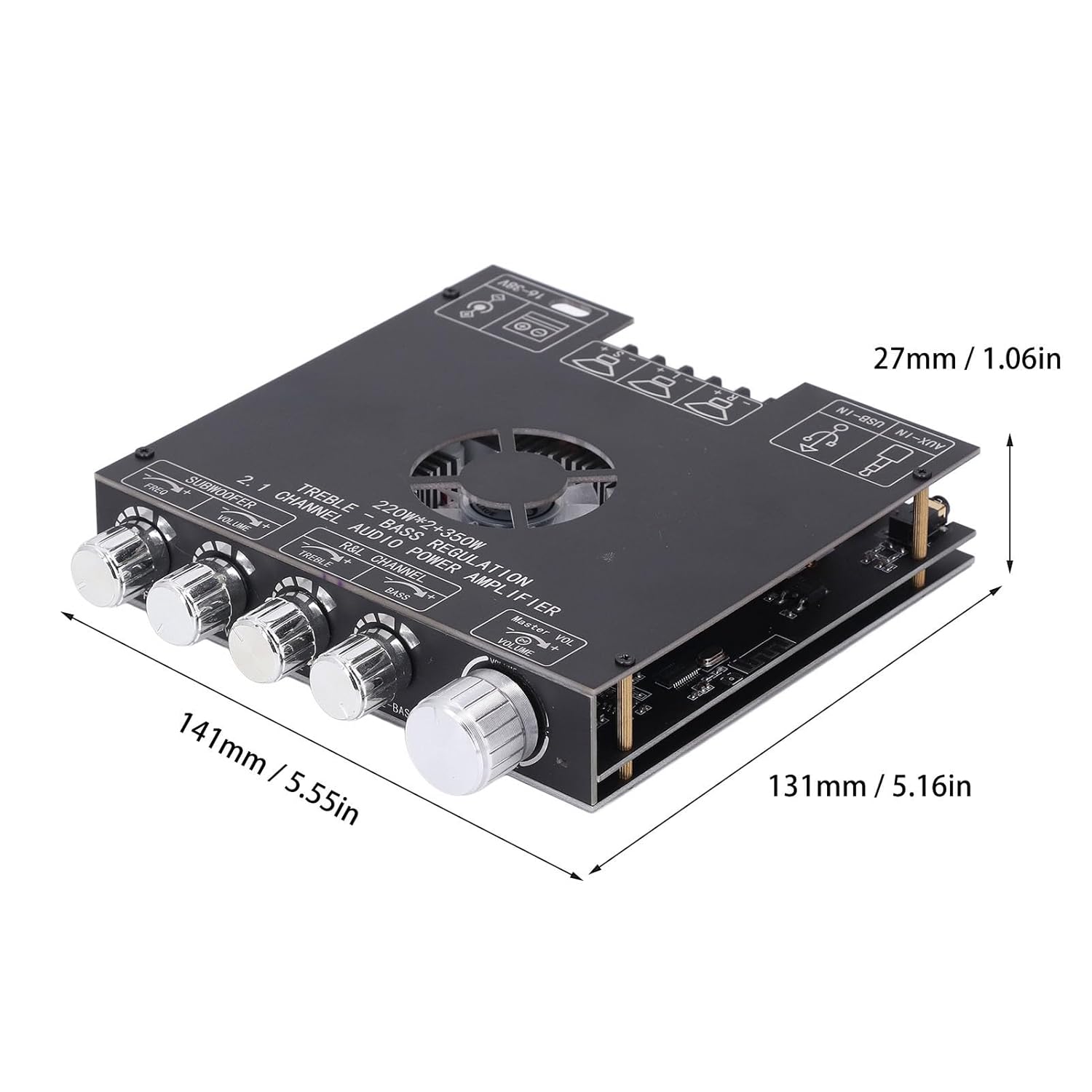 Bluetooth Amplifier Board, Power Amplifier Module 2.1 Channel BT5.1 AUX U Disk USB Sound Card Inputs TPA3255 Amplifier Board