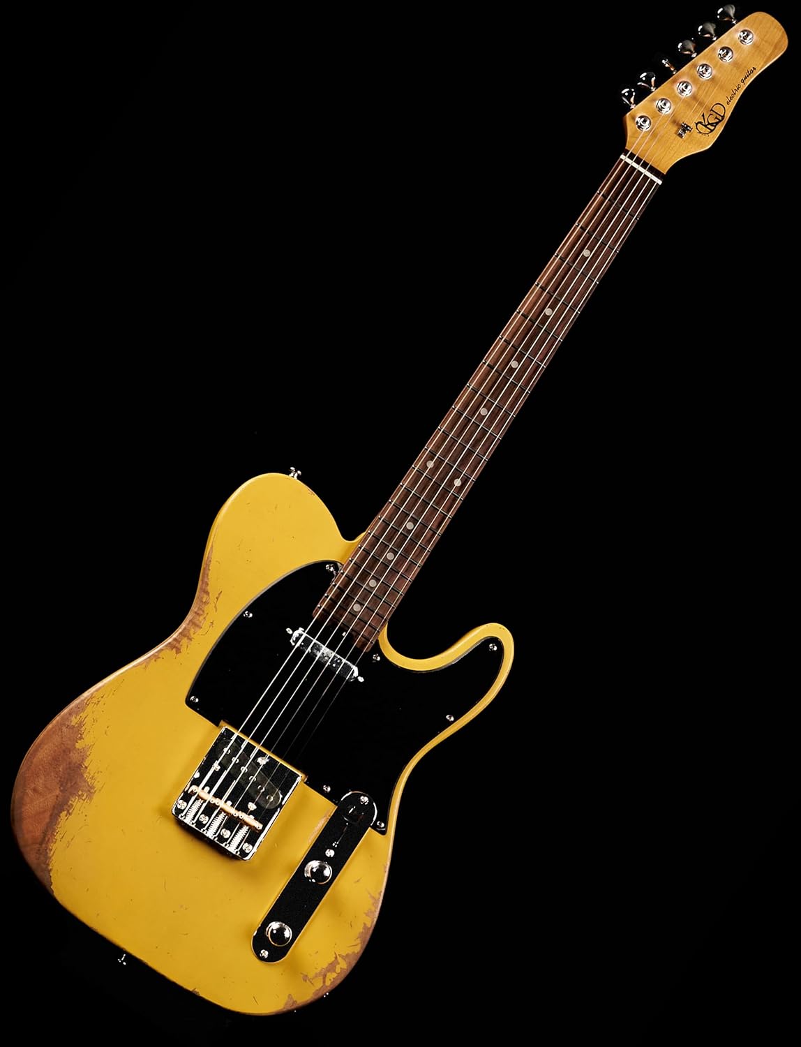 KGD Relic Electric Guitar Mahogany Body Carbonized Maple Neck Rosewood Fretboard 6-String Solidbody Electric Guitar S-S Pickupsbrass Barrel Saddle Bridge