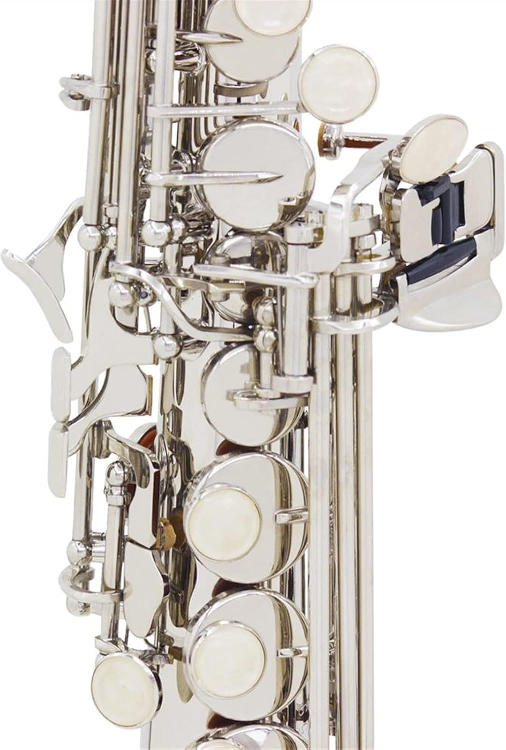 Bb Saxophone Straight Brass Saxophone Professional Woodwind Music Instrument with Accessories