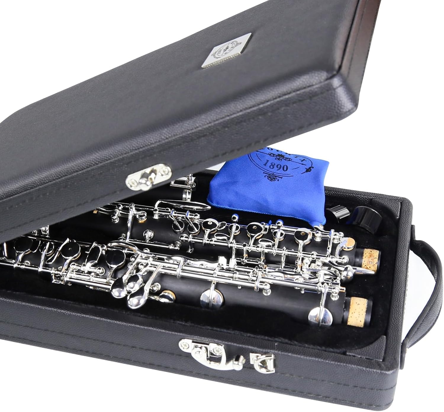 Rochix Oboe Beginner Student Level SH15 Composite Wood Body Silver Plated Semi Automatic C Tone with 1 Reeds,1 Cleaning Cloth,1 Oboe Swab,1 Thumb Rest,1 Case and More