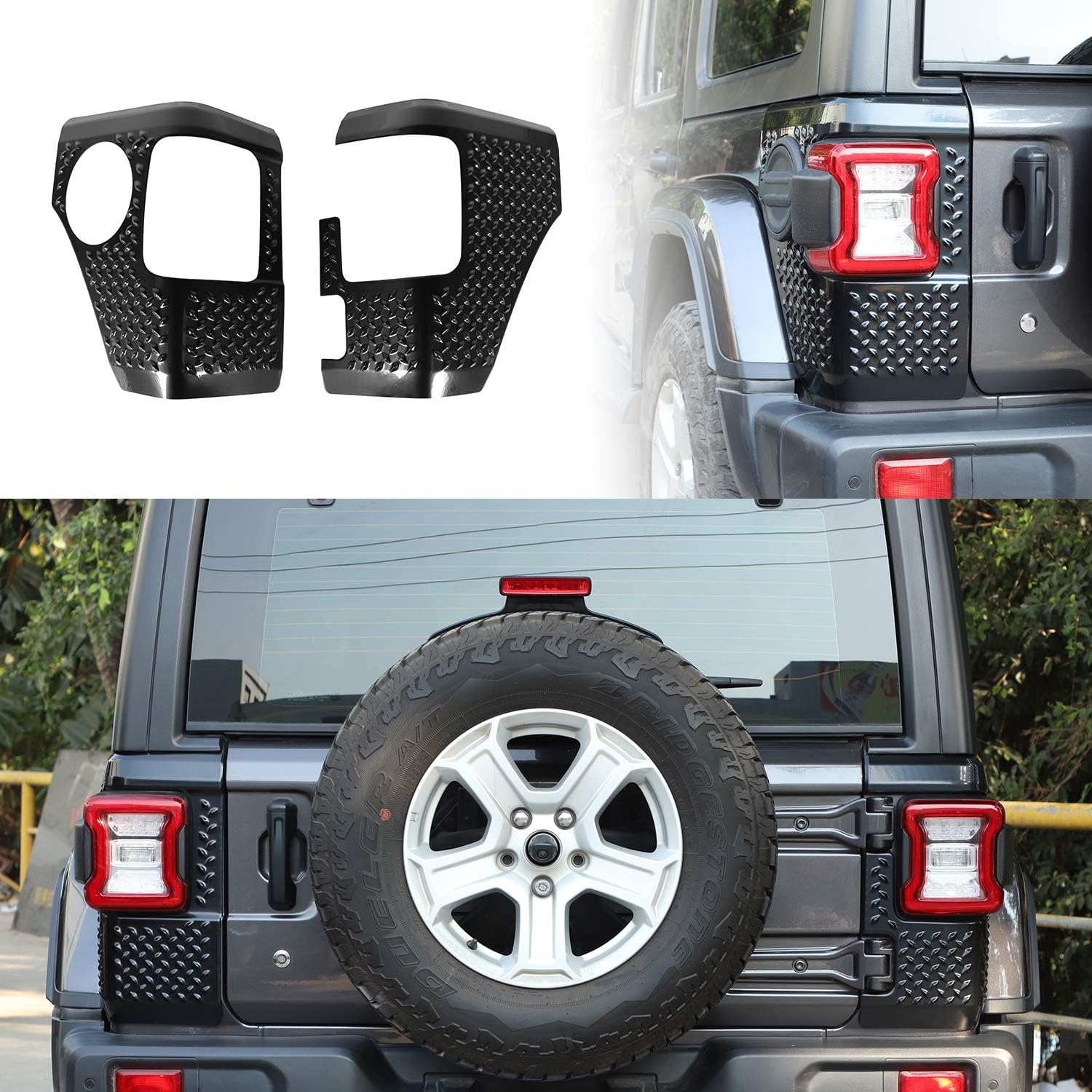 JeCar for JL Body Armor Rear Corner Guards Trim for 2018-2024+ Jeep Wrangler JL JLU (Black)