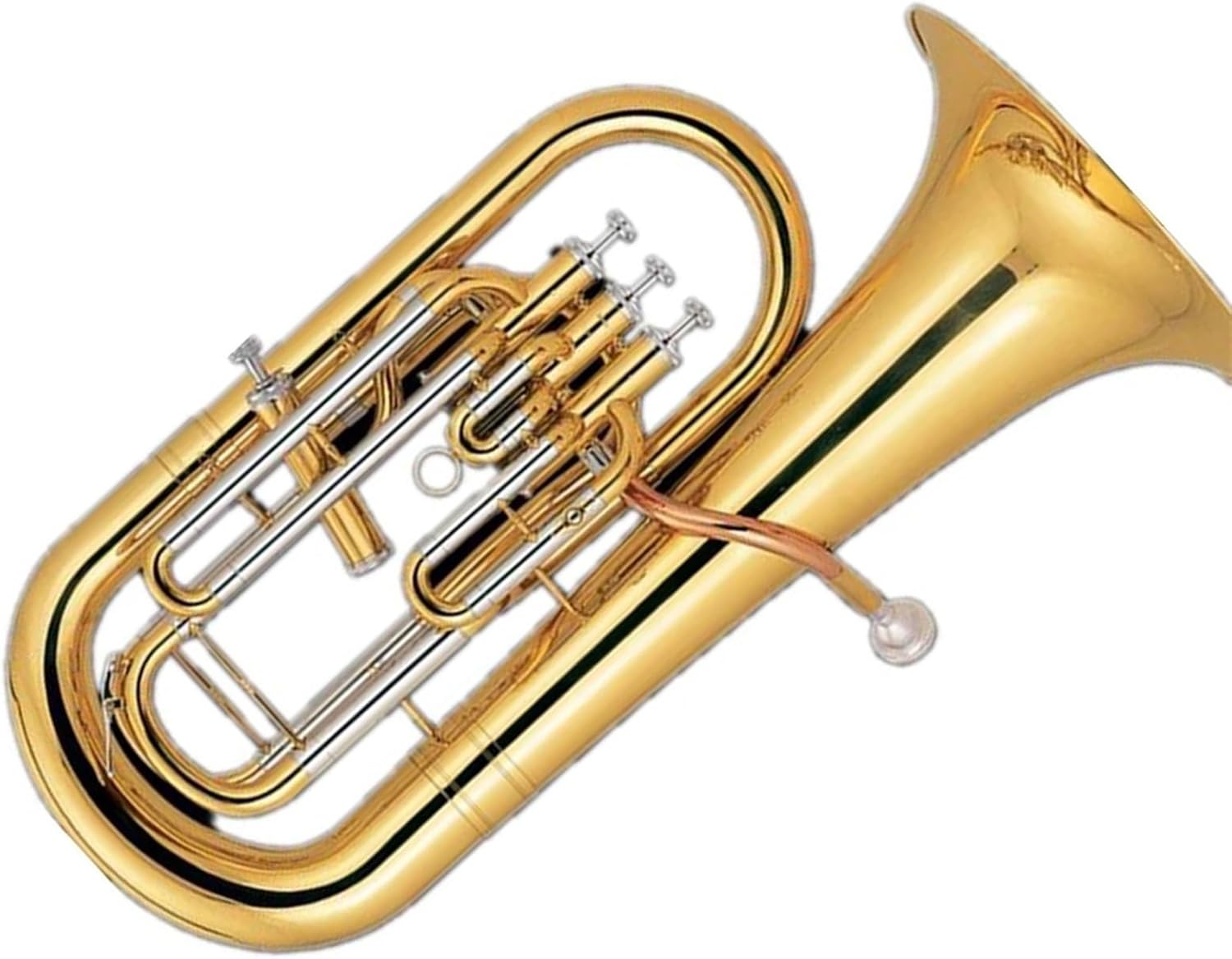 Beginner euphonium Gold Lacquer Phosphor Copper Leadpipe Euphonium 4 Pistons Tone Bb