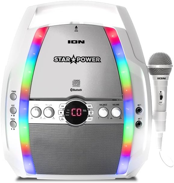 Ion Audio Star Power | Portable Karaoke System with CD Player and Bluetooth Streaming