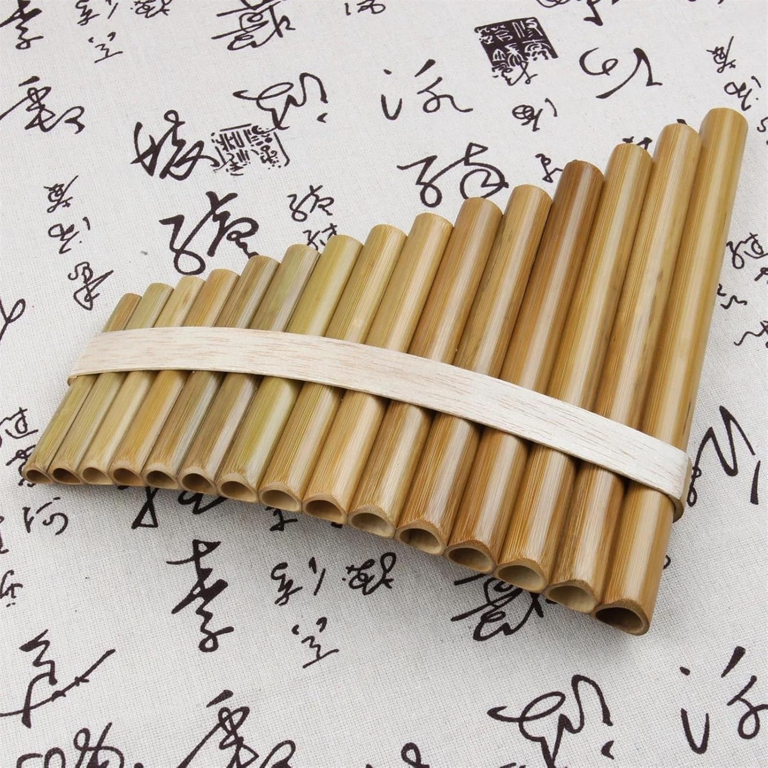 15 Pipes Pan Flute G Key Folk Musical Instruments Original Colour Flute Pan Woodwind Instrument Handmade Pan Pipes (Color : RIGHT)