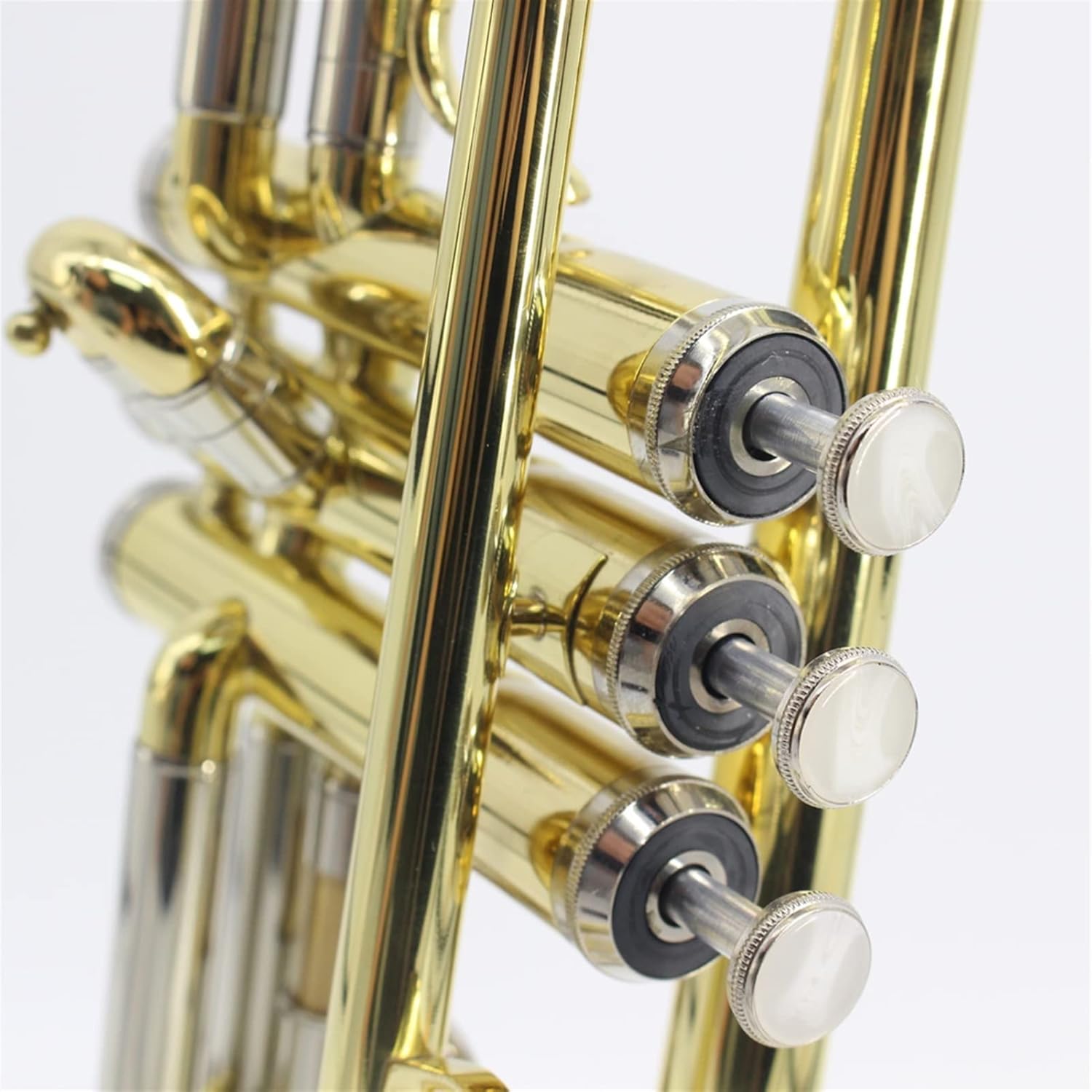 KESHUO Gold Lacquer Trumpet Bb Flat Brass Wind Instruments with Case Gloves Mouthpiece Trumpets