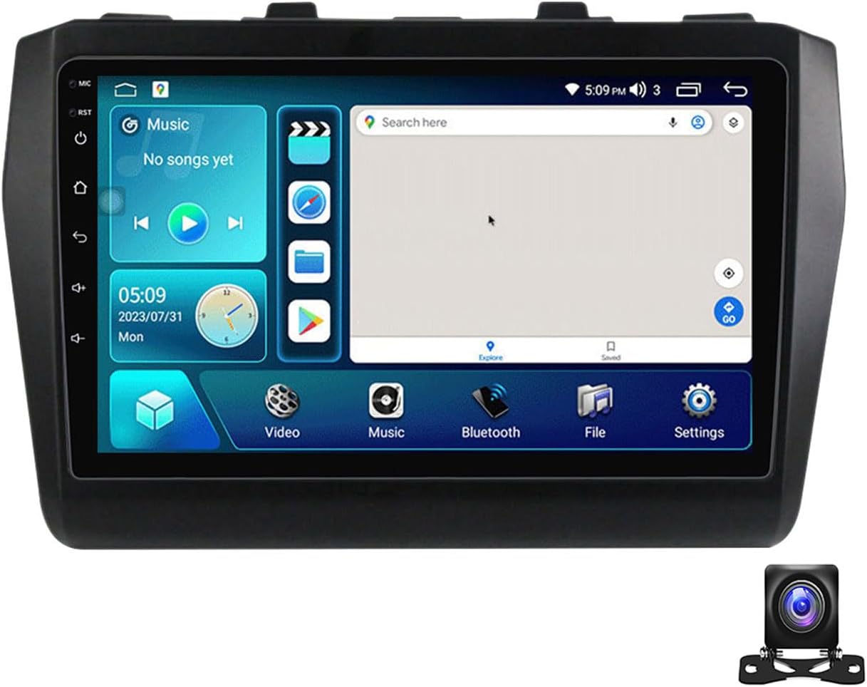 Double Din Car Stereo Bluetooth MP5 Player with Carplay/Auto, 9 Inch Touchscreen Radio Receiver with AHD Backup Camera, for Suzuki Swift 2016~2020 Support 4G/SWC/DSP,4 core m100s 1g+32g