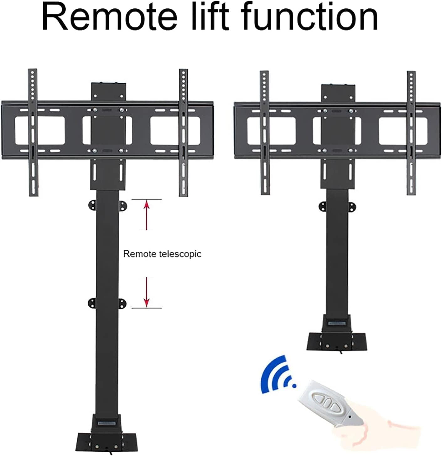 Floating TV Stand, Multifunction TV Wall Mount TV Mount,Motorized TV Bracket with Remote and Switch Control,Fits Most 32-65 Inch TVs,for Hospital/Home/Beauty Salon,Side T