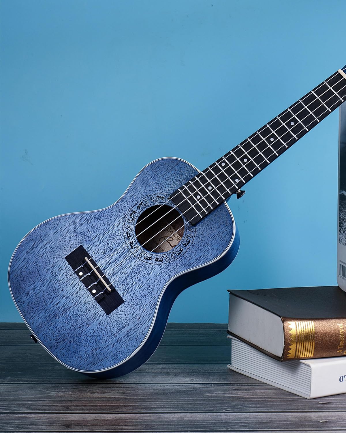 Tenor Ukulele Ranch 26 inch Professional Wooden ukelele Instrument with Online 12 Lessons and Gig Bag - Small Hawaiian Guitar - Starry Blue