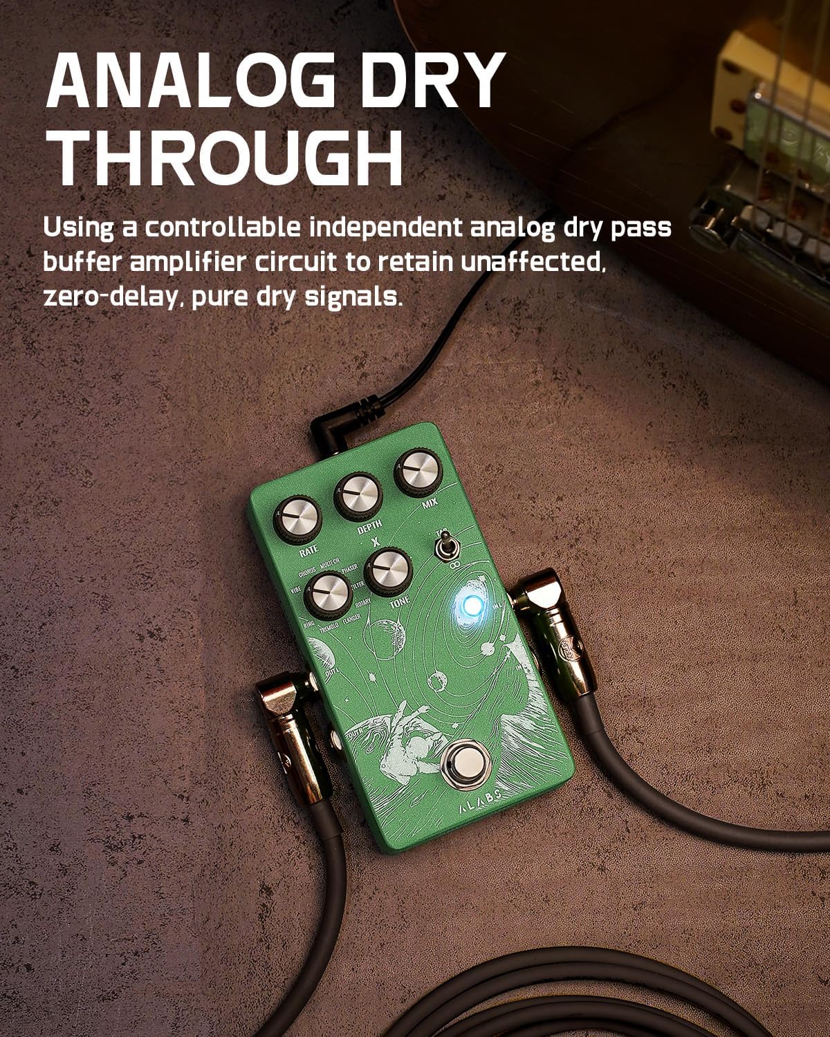 ALABS NOVADRIFT Modulation Guitar Pedal | 9-in-1 Multi-Mod Effects Rotary, Chorus, Flanger, Tremolo | Built-in Expression, True Stereo, Analog Dry-Through, Tap Tempo, Selectable True Bypass/Buffer