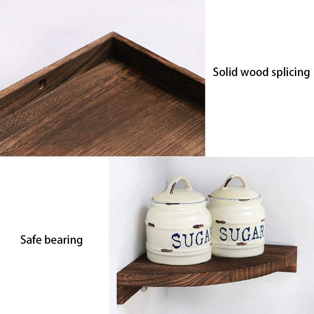Floating Shelves Functional Wall Mount Rack, Retro Floating Shelf, Solid Wood Corner Shelves, Modern Wall Decoration, Load Bearing 8kg (Color : Brown, Size : 22cm)