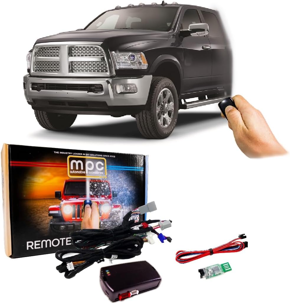 MPC Remote Start Kit Compatible with RAM 2500/3500 2019-2024 || Plug and Play || Push Lock 3X to Start || Push to Start Only for Gas and Diesel || USA Tech Support