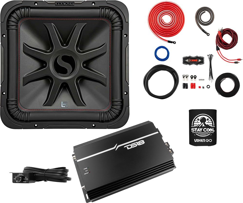 KICKER Subwoofer and Amp Package of 3 Items - 15