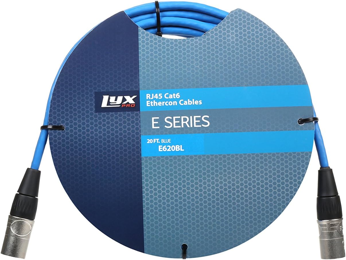 LyxPro 4-Channel XLR to Single Ethercon 25' Cat6 Cable Multi Network Snake for Stage & Recording Studio AES & DMX Channels