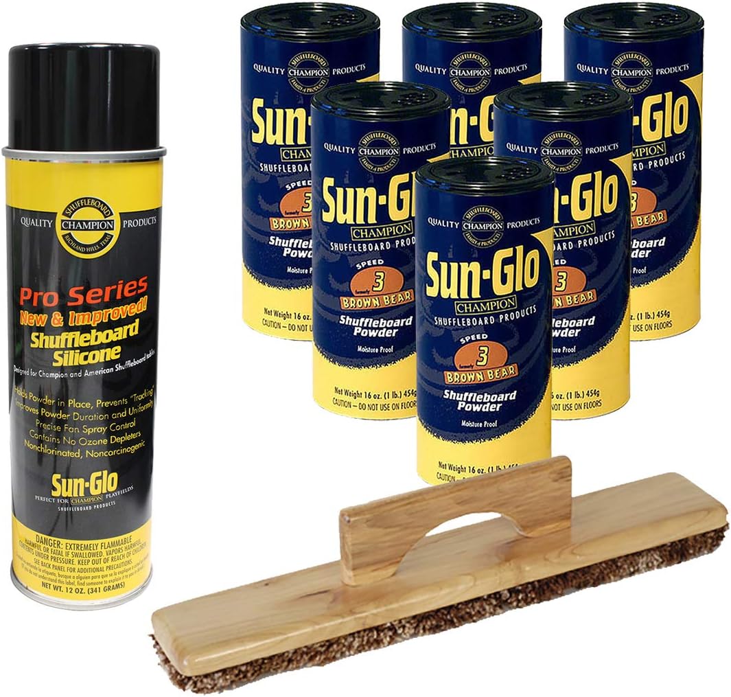 Sun-Glo 6 Cans #3 Brown Bear Wax, Sweep, Silicone Spray