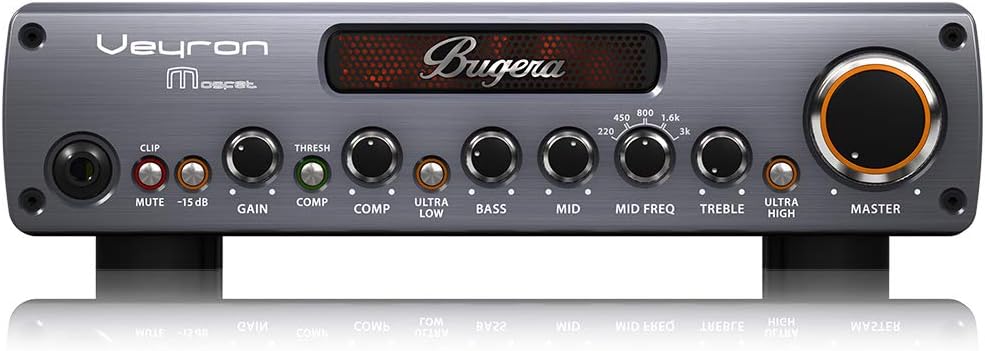 Bugera VEYRON MOSFET BV1001M Ultra-Compact 2,000-Watt Class-D Bass Amplifier with MOSFET Preamp, Compressor and DYNAMIZER Technology