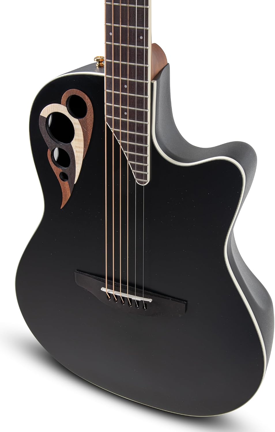 Ovation CDX40-5-G Celebrity Elite Deluxe CDX40 Electric Acoustic Guitar Solid Spruce Top Deep Contour Lyrachord Body Black Satin