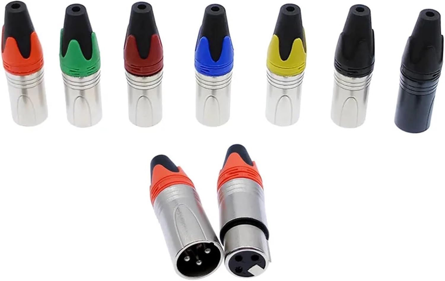 5/10Pcs XLR Connector Audio Microphone 3pin Speaker Connector Male & Female Colour Mic Connector(Orange-S 5PC)