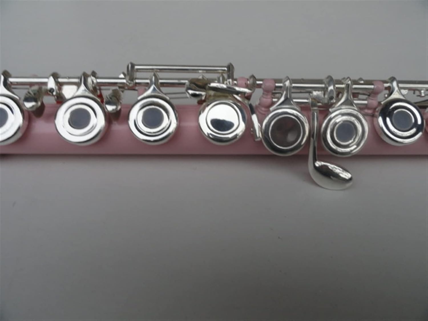 Flute Kit Wind Instrument 16 Hole Open Hole C Flute White Copper B Tail E Key Pink Flute Intermediate Flute