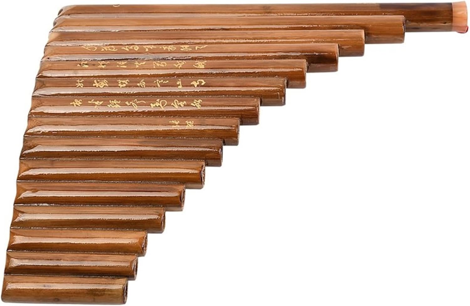 15 Pipes Traditional Brown Pan Flute G Key Chinese Musical Instrument Pan Pipes Woodwind Instrument