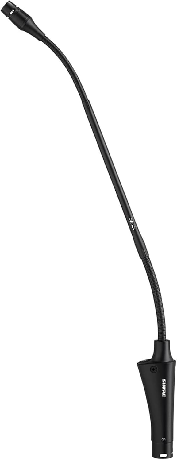 Shure Centraverse CVG Gooseneck Microphone - Black, Cardioid Condenser Mic with 12-inch Neck and Inline Preamplifier, Includes Windscreen & Mounting Flange (CVG12-B/C)