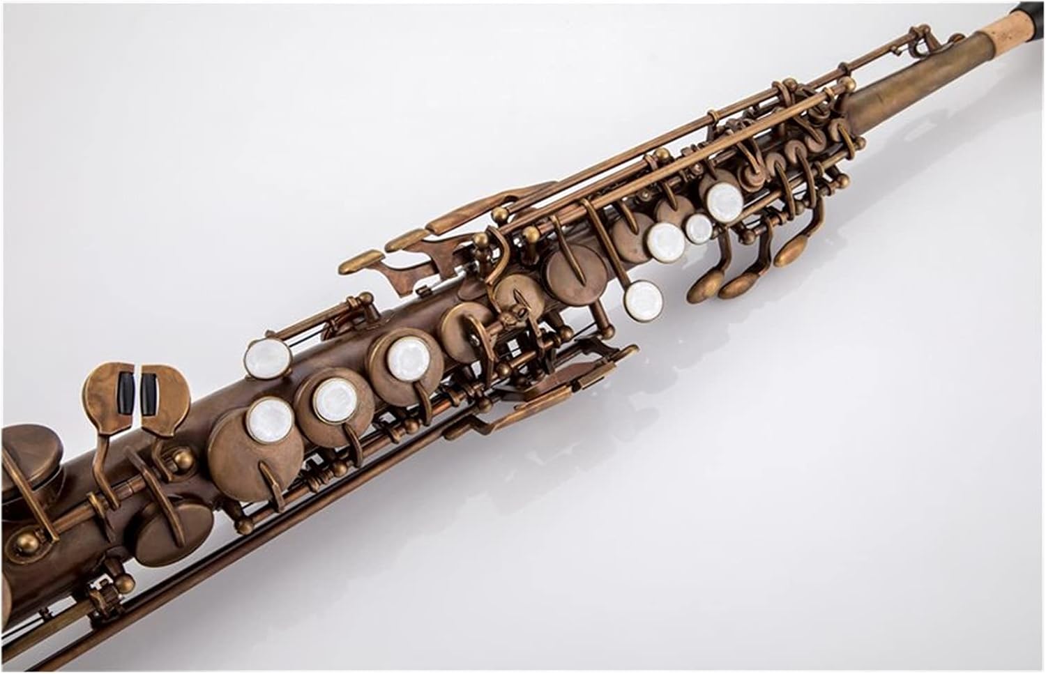 Sax Beginners Kit Brass Straight Soprano Sax Saxophone Bb B Flat Woodwind Instrument Natural Shell Key Carve Pattern Wind Instrument