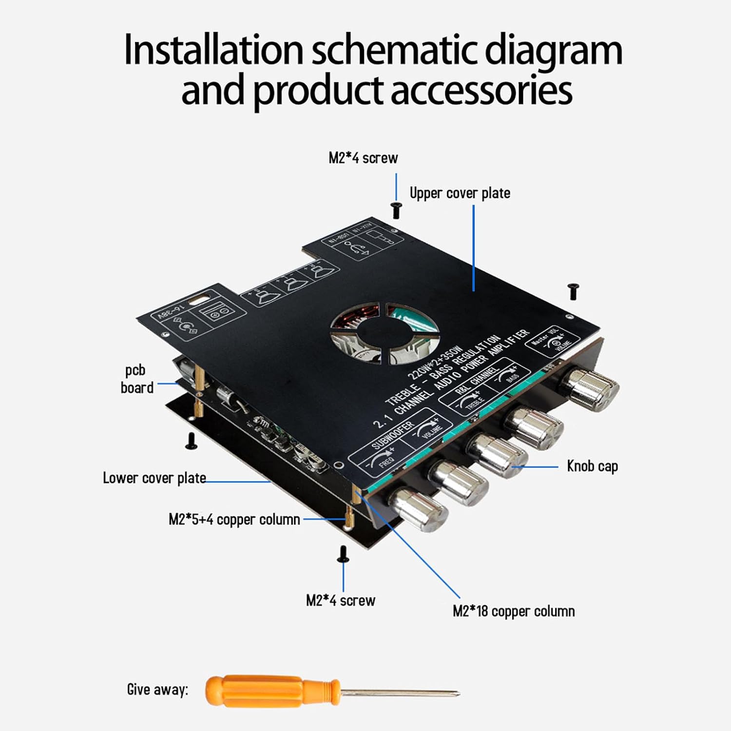 Power Amplifier Module 2.1 Channel BT5.1 AUX U Disk USB Sound Card Inputs TPA3255 Amplifier Board DC16-38V for Home Entertainment System