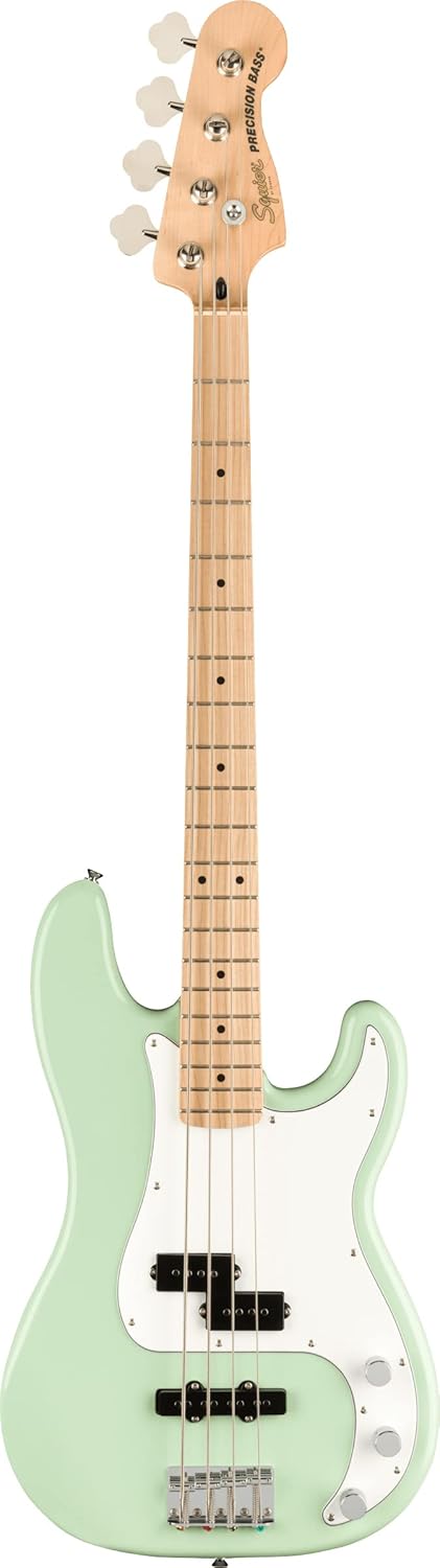 Fender Squier Affinity Precision Bass PJ - Surf Green Bundle with Rumble 15 Amplifier, Instrument Cable, Gig Bag, Tuner, Strap, and Austin Bazaar Instructional DVD
