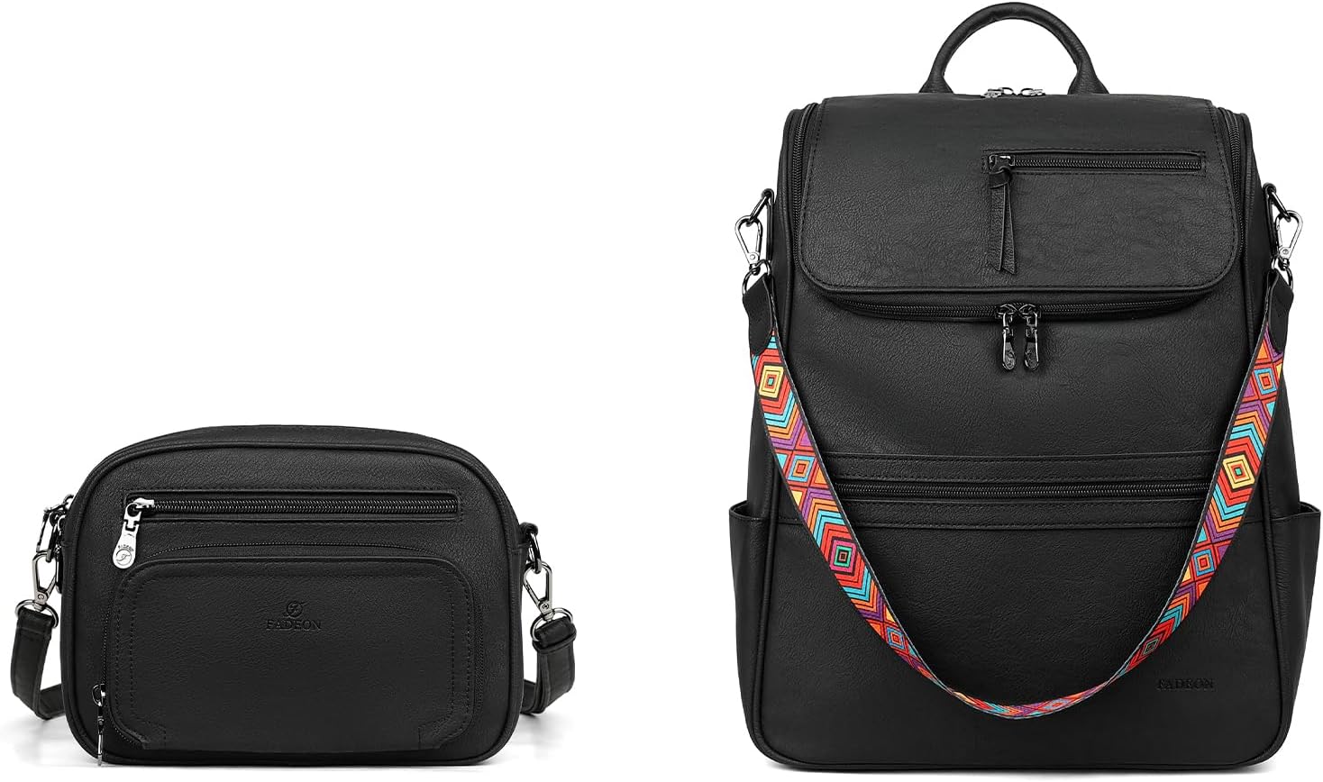 FADEON Crossbody Bags for Women & Laptop Backpack Black Collection