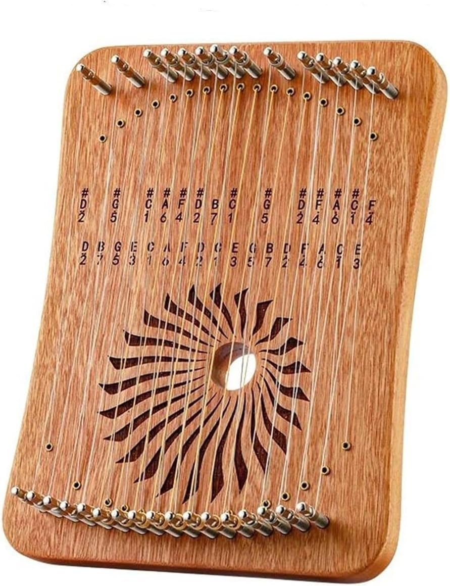 Lyre Harp Set 31 Strings 17 Strings Finger Harp Wood Finger Lyre Beginner Musical Instrument(31 sandal)