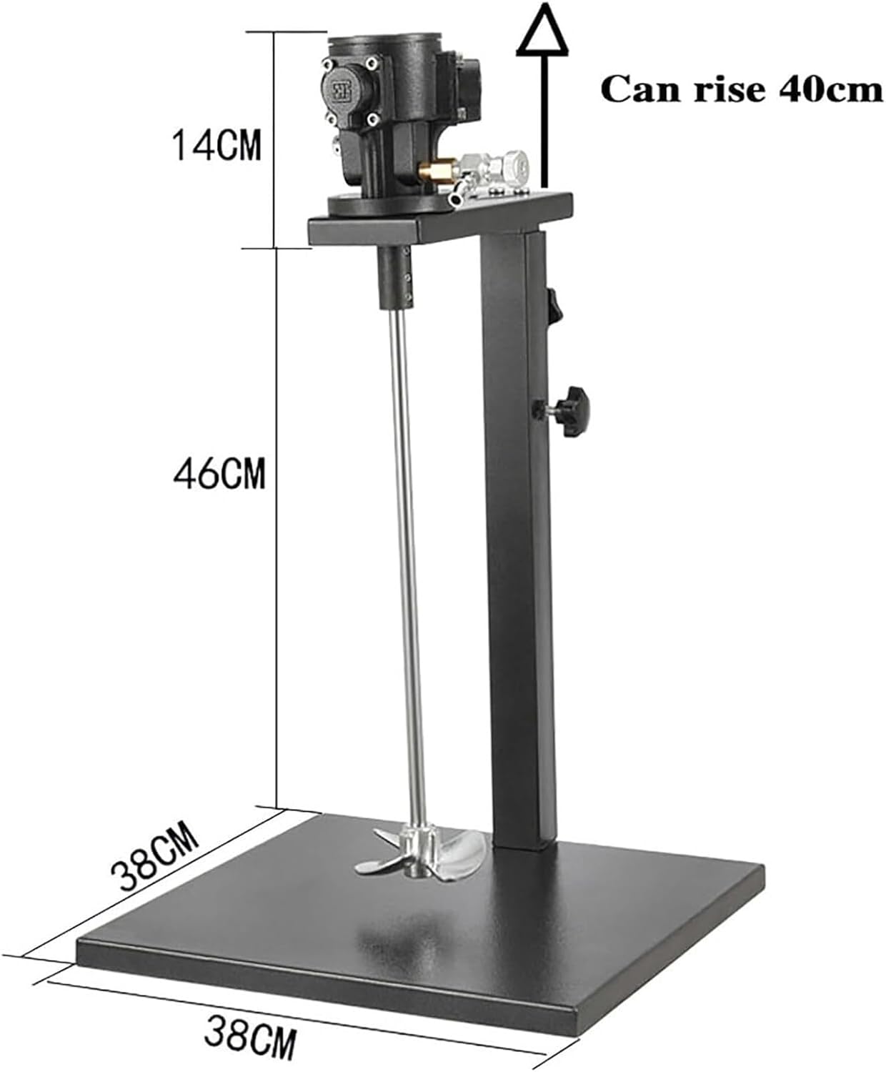 Pneumatic Paint Mixer, 5 Gallon 1/8HP Air Agitator, Paint Mix Machine with Stand, Height Adjustable, Mix Tool for Viscous Liquid Ink Dye(Aluminum Alloy Blade)