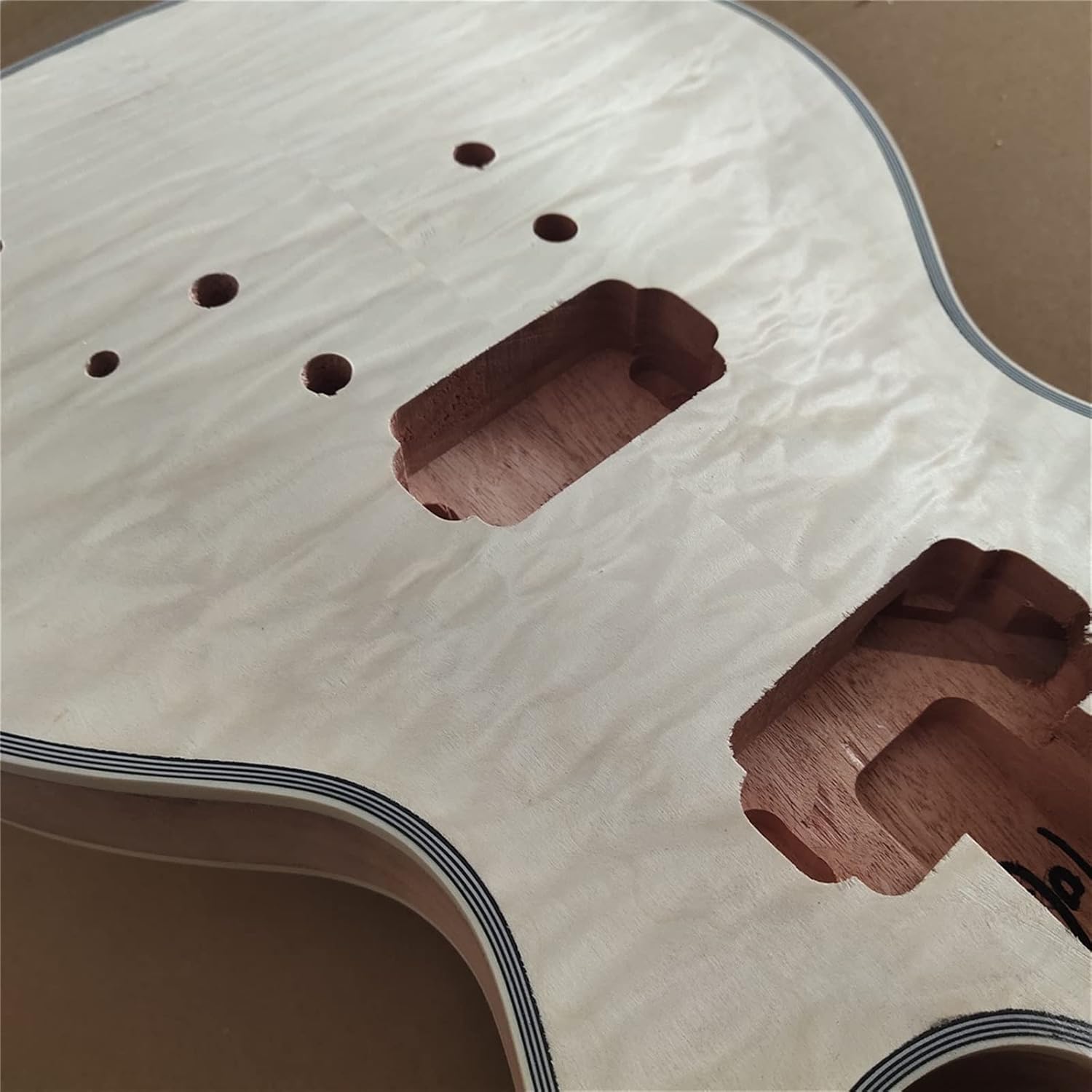 1 Set Unfinished Electric Guitar Neck and Body Guitar Kit DIY Part All Hardware Unfinished Guitar Set