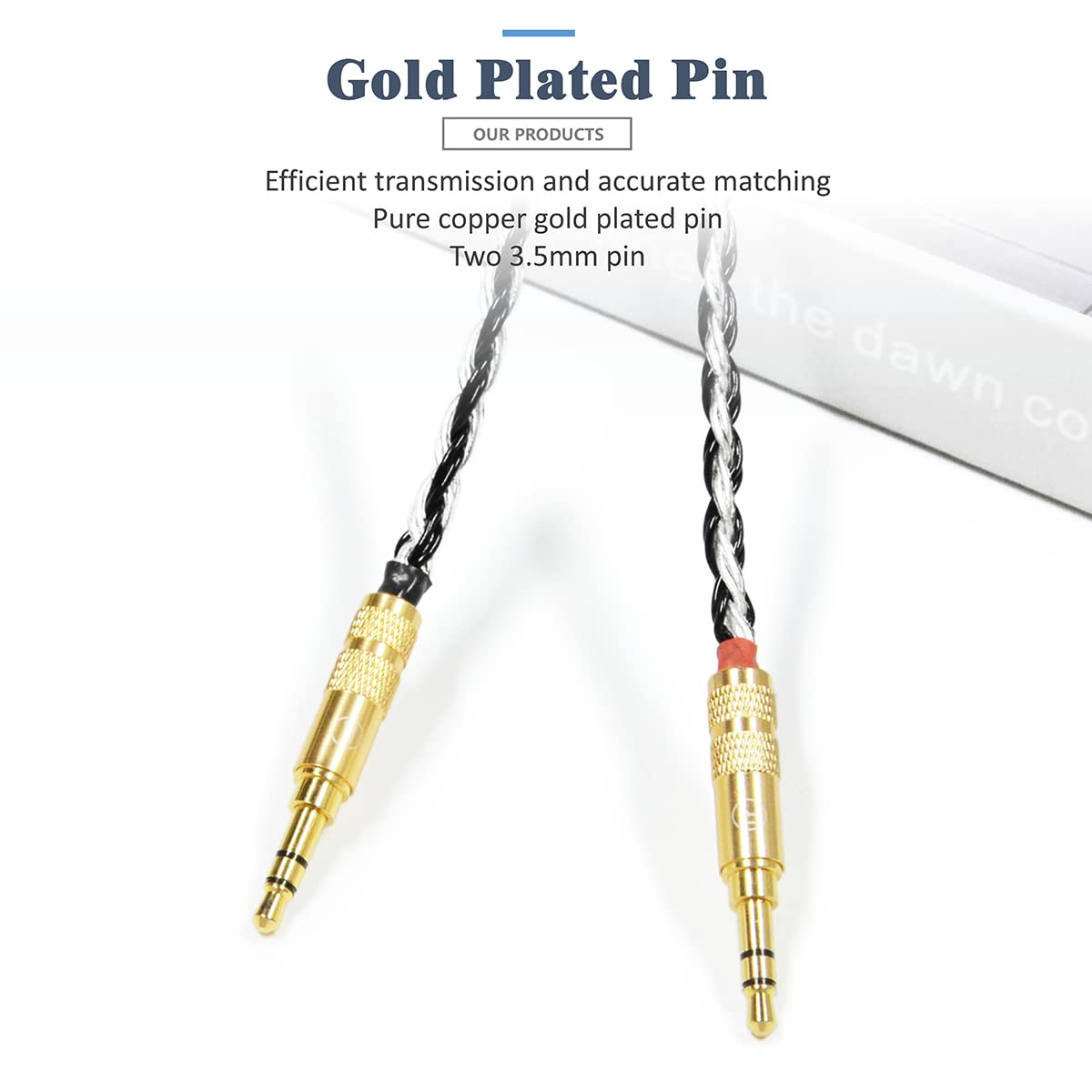 16 Strands 7N Single Crystal Copper+Silver Mixed Headphones Replacement Cables for Beyerdynamic T1 2nd T1 3nd T5P 2nd T5P 3nd AMIRON (4.4mm Plug)