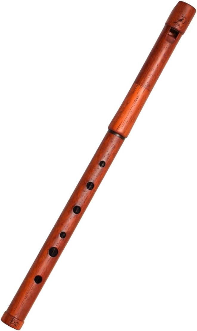 Wooden Whistle iVolga PCC-02 key of C Great Sound Hand Carved Padouk Flute Folk Wind Music Instrument Woodwind Handmade Brown, Brown wood