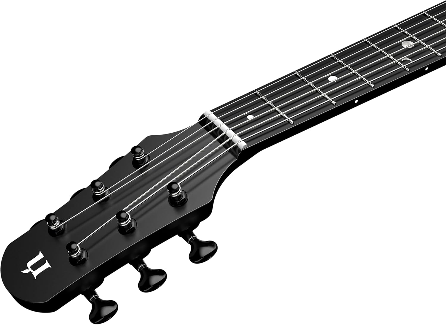 Natasha Carbon Fiber Acoustic Guitar, 38-inch Steel-string Guitarra,Durable 6-string Ultra-thin Guitar for Beginners (Black)